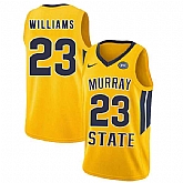 Murray State Racers 23 KJ Williams Yellow College Basketball Jersey Dzhi,baseball caps,new era cap wholesale,wholesale hats